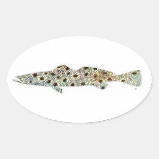 Spotted "Speckled" Seatrout by Patternwear© Oval Sticker