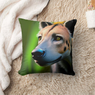 Spotted Stalking Hyena Watching His Prey, Cushion
