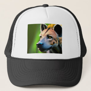 Spotted Stalking Hyena Watching His Prey, Trucker Hat