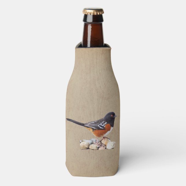 SPOTTED TOWHEE BOTTLE COOLER (Bottle Front)