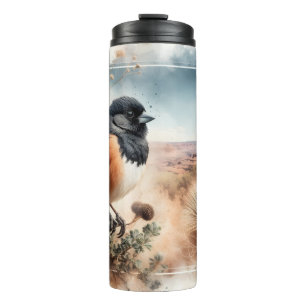 Spotted Towhee Songbird Watercolor Nature Tumbler
