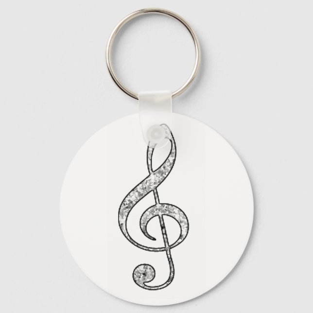 Spotted Treble Clef Key Ring (Front)