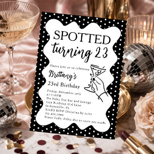 Spotted Turning 23 Polka Dot 23rd Birthday Party Invitation