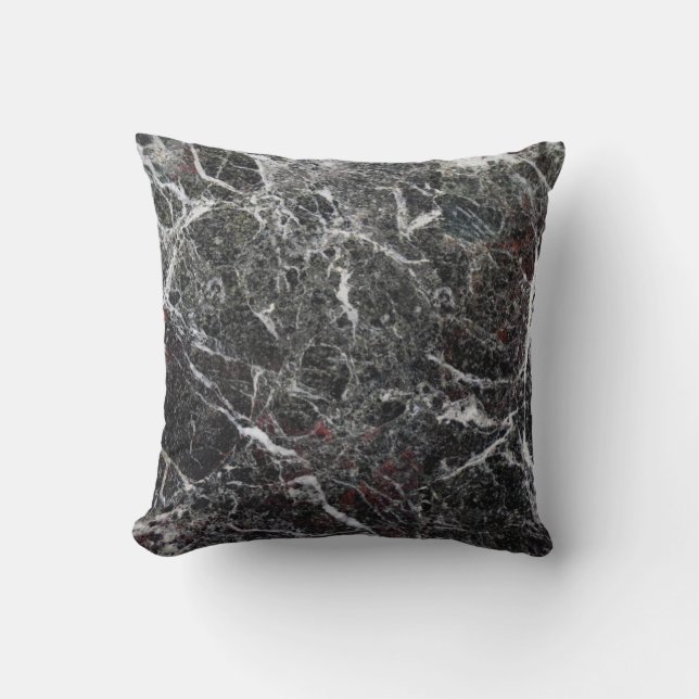 Spotted White And Black Marble Stone Cushion (Front)