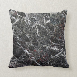 Spotted White And Black Marble Stone Cushion
