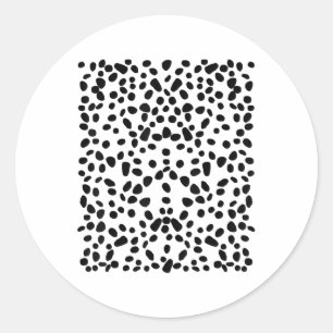 Spotted White With Black Polka Dots Dalmatian _1  Classic Round Sticker