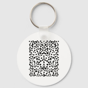 Spotted White With Black Polka Dots Dalmatian _1 Key Ring