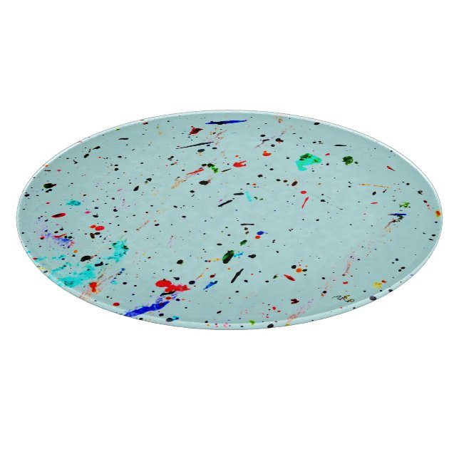 Spotty Abstract Art Custom Colour Cutting Board (Corner)