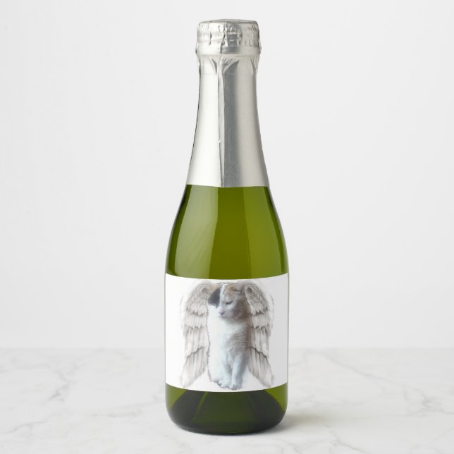 Spotty Angel 7x5cm Mini Sparkling Wine Bottle Labe Sparkling Wine Label (Front)