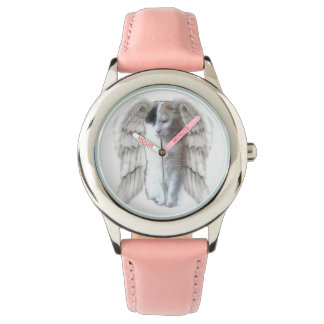 Spotty Angel Kids Pink Numbers Watch