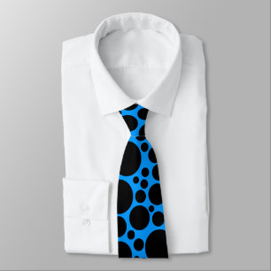 Spotty - Black on Blue (0099FF) Tie