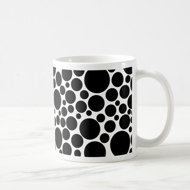 Spotty Black on White Coffee Mug (Right)