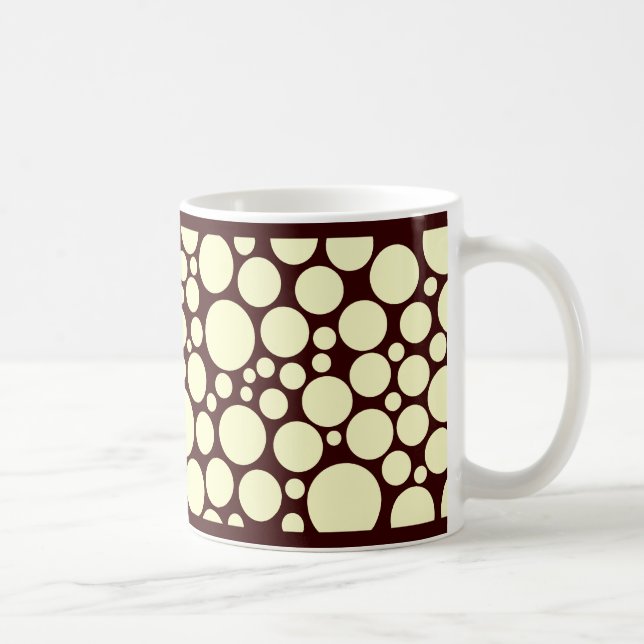 Spotty Cream on Dark Brown Coffee Mug (Right)