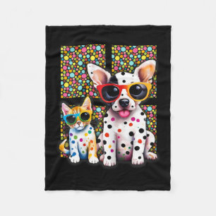 Spotty Cute Baby Dot Day Cat Lover  Fleece Blanket
