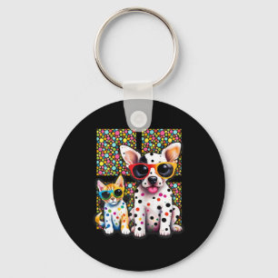 Spotty Cute Baby Dot Day Cat Lover Key Ring