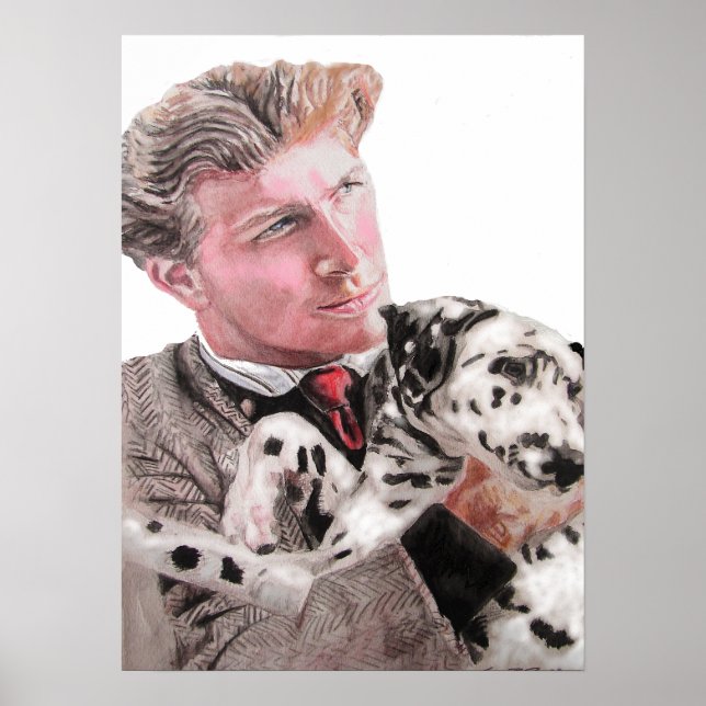 Spotty Dalmatian Dog and Man dogs cute Poster (Front)