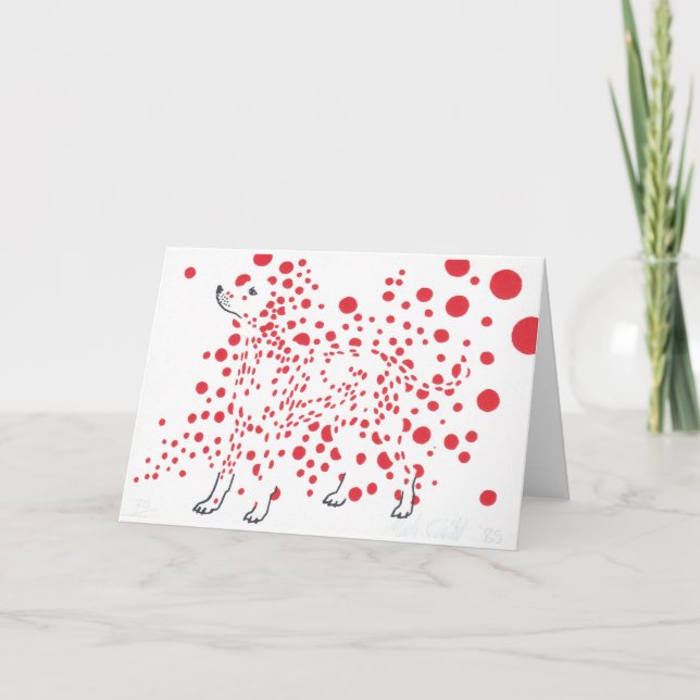 Spotty dalmatian dog greeting card (Front)