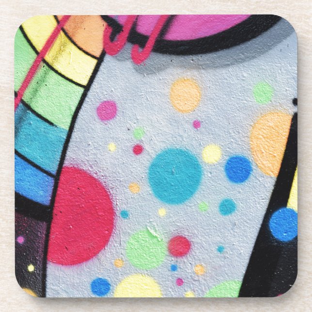 spotty graffiti coaster (Front)