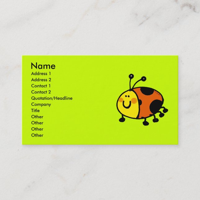 Spotty ladybug business card (Front)