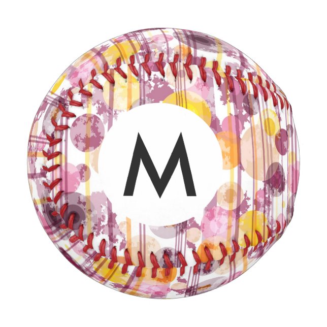 Spotty Striped White Pattern Baseball (Front Left)