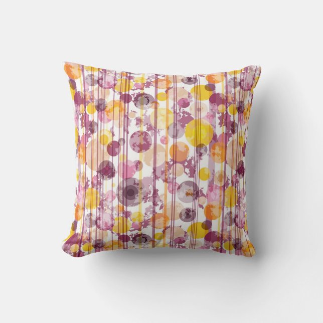 Spotty Striped White Pattern Cushion (Front)