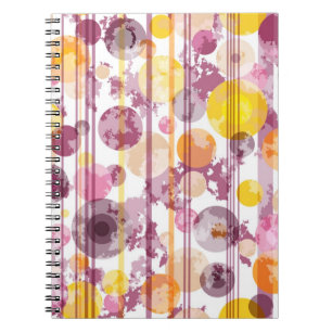 Spotty Striped White Pattern Notebook