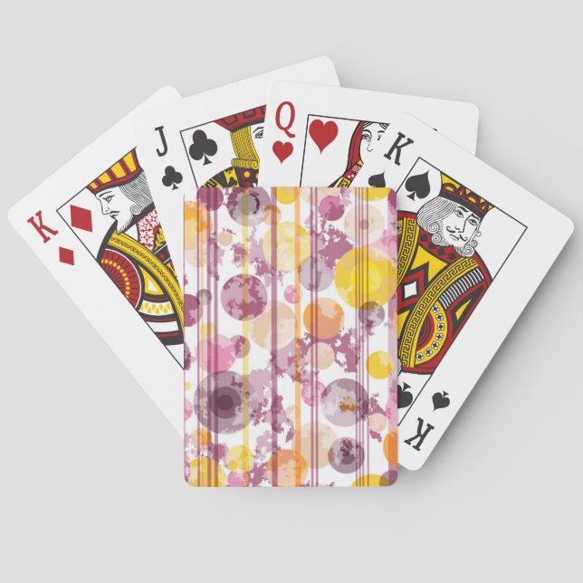 Spotty Striped White Pattern Playing Cards (Back)