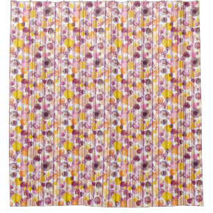 Spotty Striped White Pattern Shower Curtain
