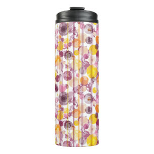 Spotty Striped White Pattern Thermal Tumbler