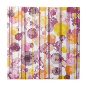 Spotty Striped White Pattern Tile