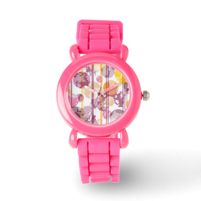 Spotty Striped White Pattern Watch (Front)