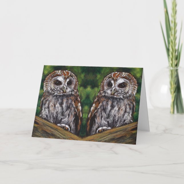 Spouse Anniversary: Owls: A HOOT Being With You Card (Front)