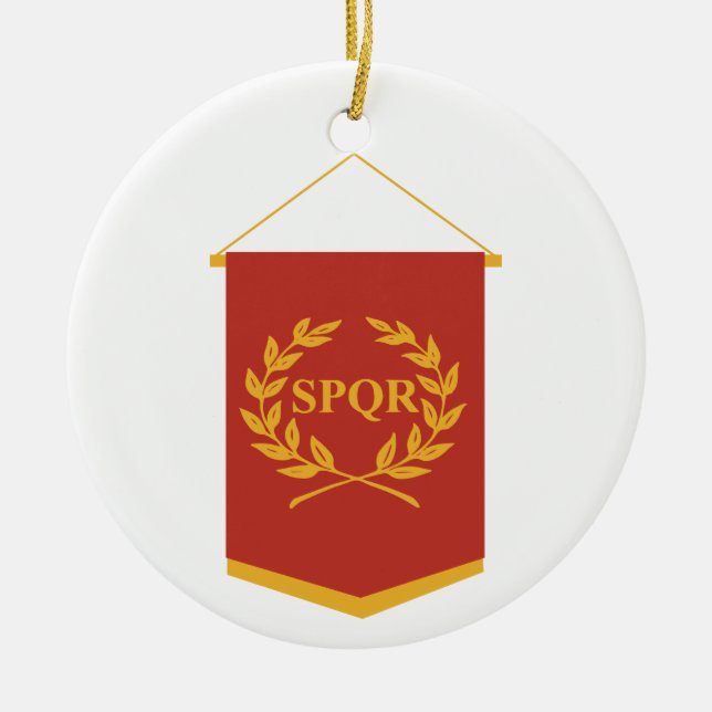 SPQR Banner Ceramic Ornament (Front)