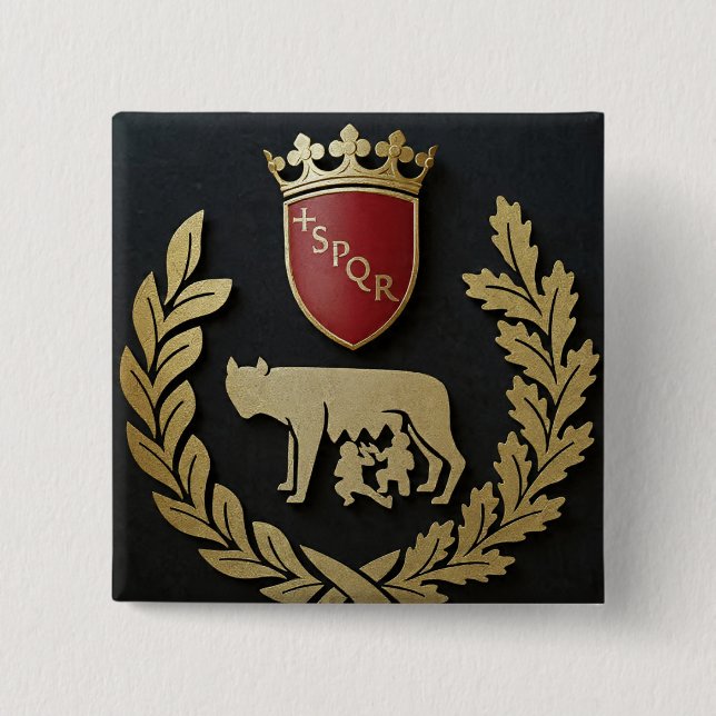 +SPQR Boto Pro Roma 15 Cm Square Badge (Front)