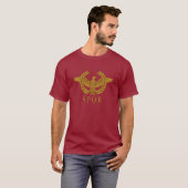 SPQR Eagle Laurel Gold Dark T-Shirt (Front Full)