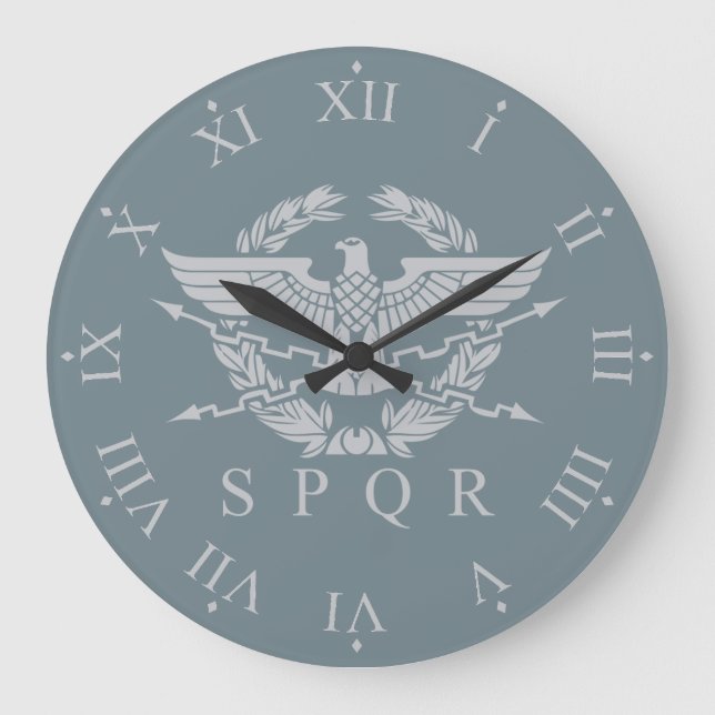 SPQR The Roman Empire Emblem Numerals Large Clock (Front)