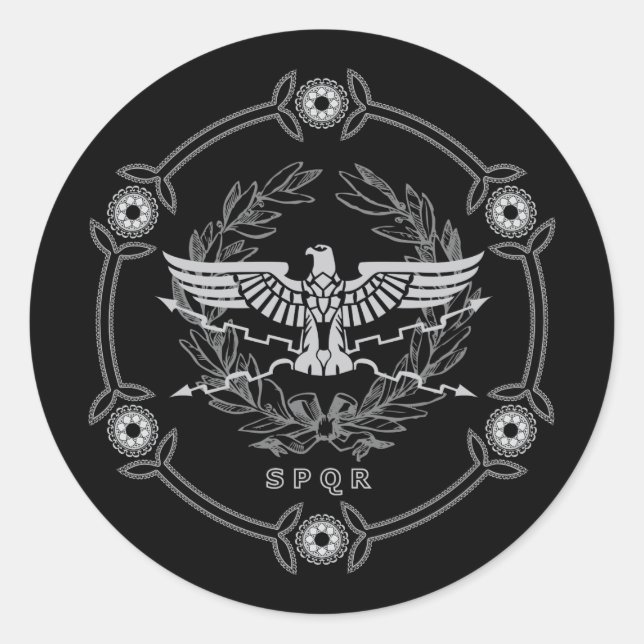 SPQR The Roman Empire Emblem Sticker. Classic Round Sticker (Front)