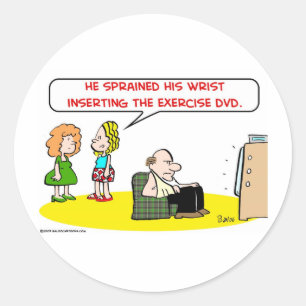 sprained wrist exercise DVD Classic Round Sticker