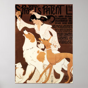 SPRATT'S PATENT Dog Food Vintage French Art Deco Poster