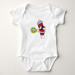 Spray at Tennis with Tennis racket Baby Bodysuit