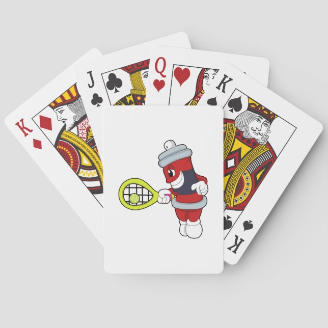 Spray at Tennis with Tennis racket Playing Cards (Back)