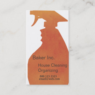 Spray Bottle Domestic House Cleaning Professional Business Card