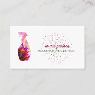Spray Bottle Floral Cleaning Service Garden Business Card