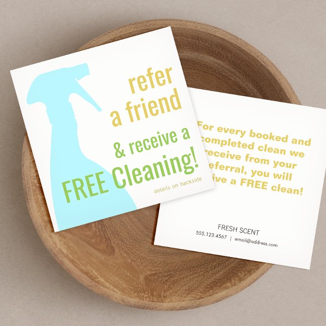 Spray Bottle House Cleaning Customer Referral Card (Creator Uploaded)