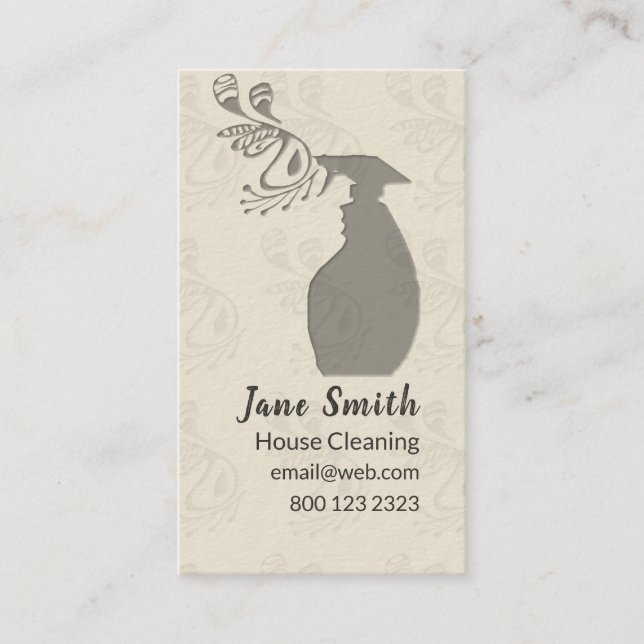 Spray Bottle House Window Cleaning Maintenance Business Card (Front)