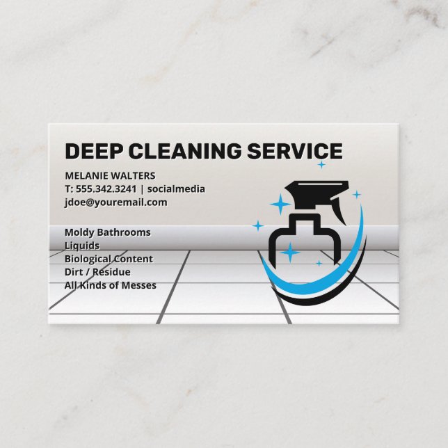 Spray Bottle Logo | Maid Service Business Card (Front)
