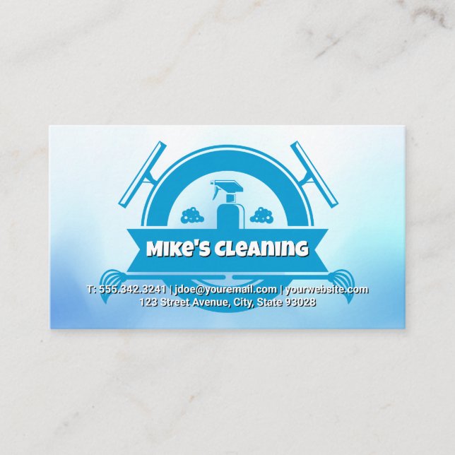 Spray Bottle | Squeegee Business Card (Front)