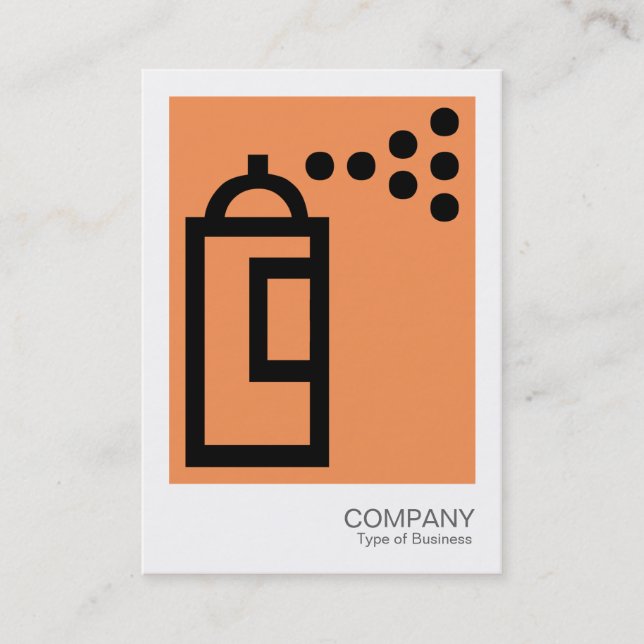 Spray Can - Black on Orange f79256 Business Card (Front)