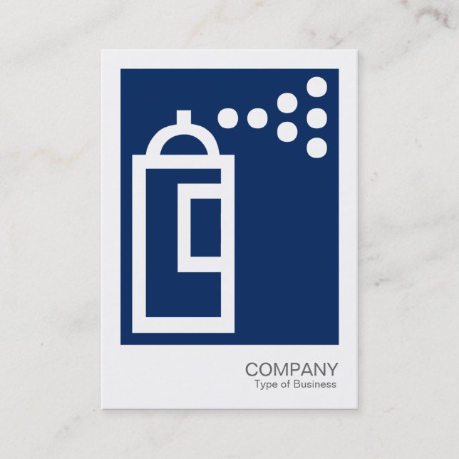 Spray Can - White on Dark Blue 00255e Business Card (Front)