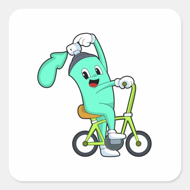 Spray can with Bicycle Square Sticker (Front)